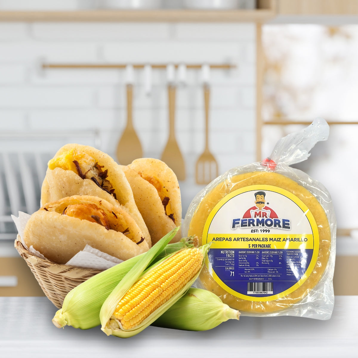 Mr. Fermore - Arepa de Maíz Amarillo - Bolsa X 5 Unidades