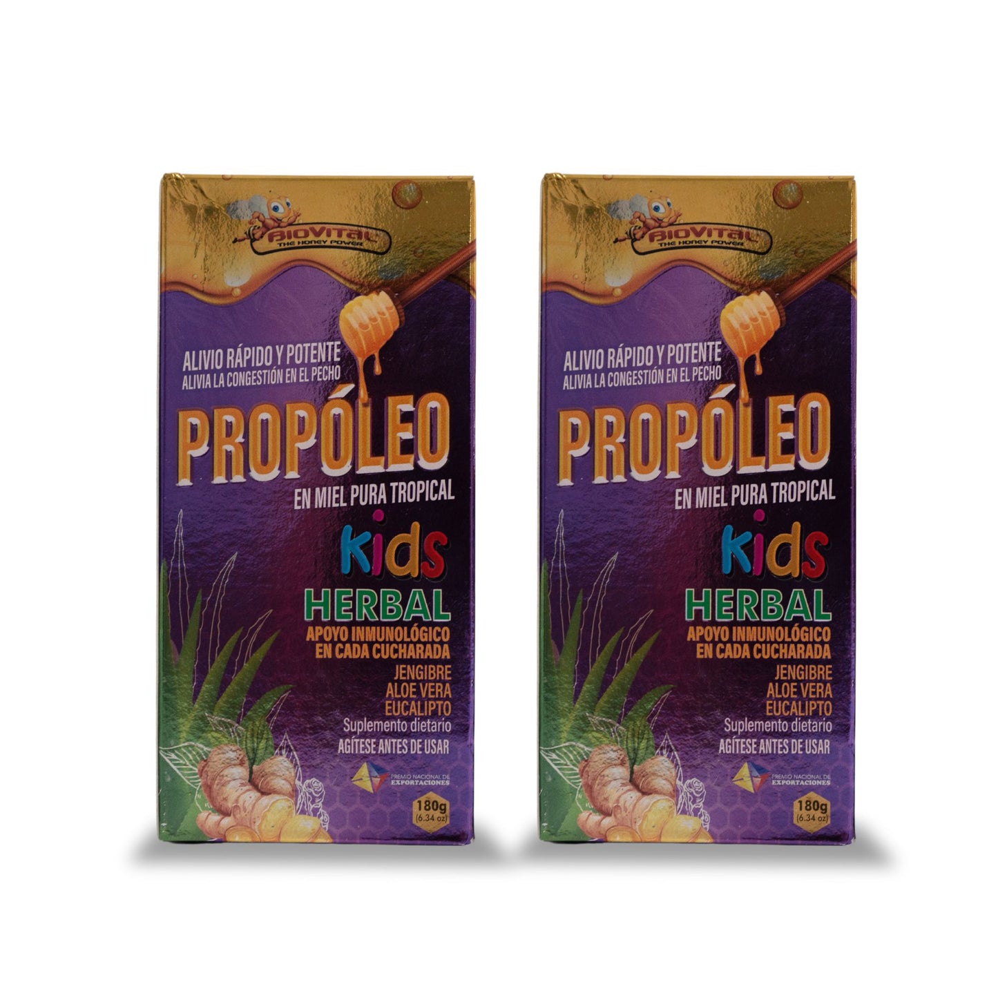 Propóleo Biovital Kit X 2 Unidades (Propóleo Biovital Miel Pura Tropical Kids 180 G)