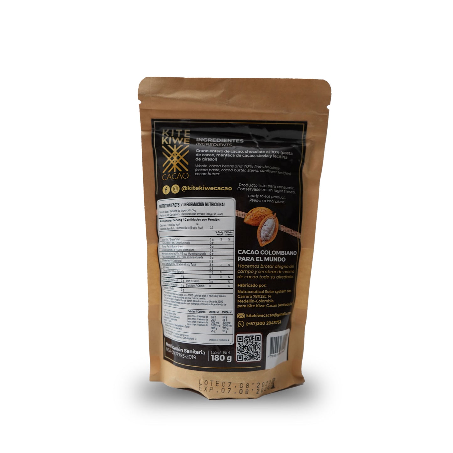 Chocolate-coated cocoa x 180g