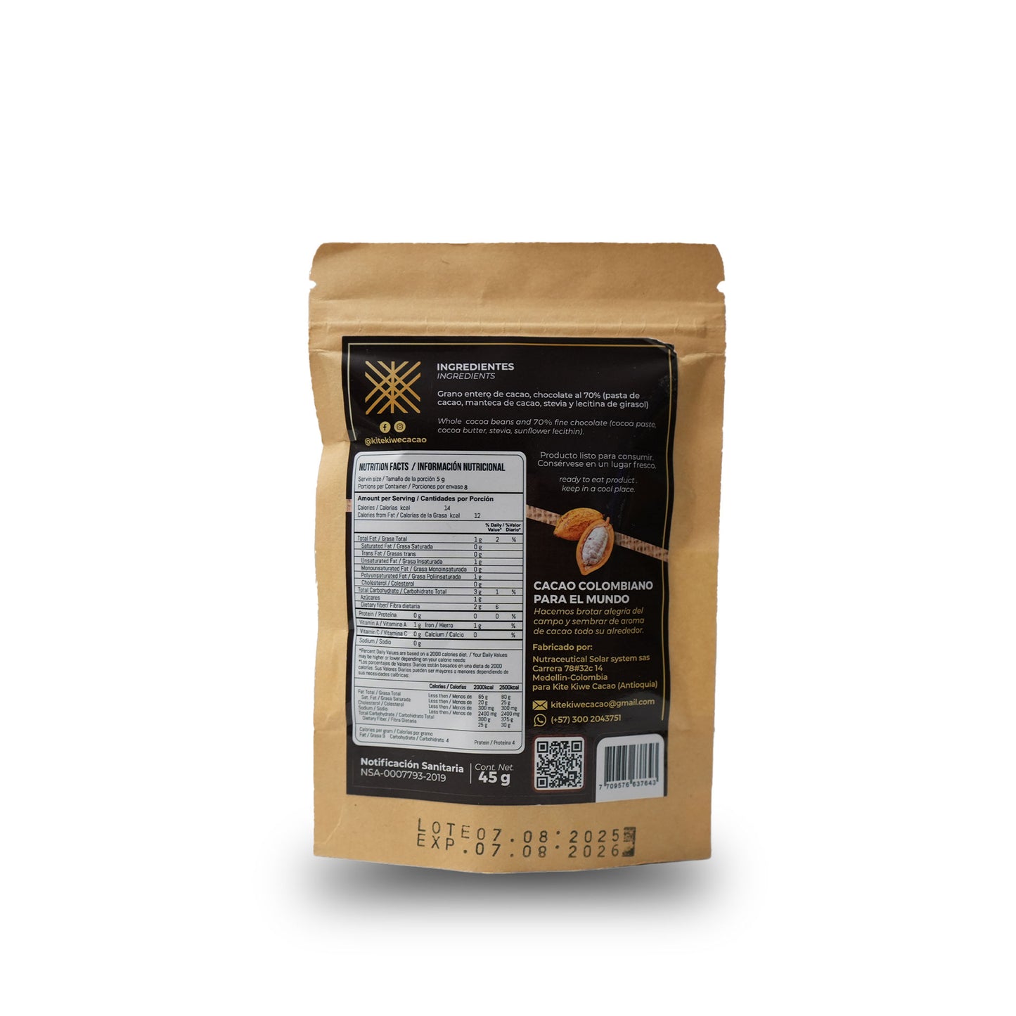 Chocolate-coated cocoa x 45g