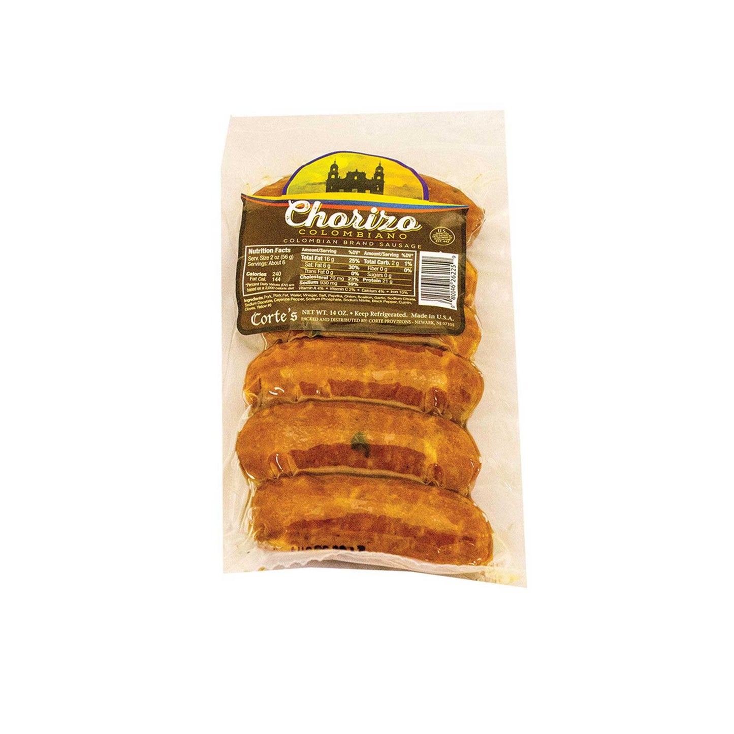 Corte's Chorizo Colombia - Package X 14 OZ