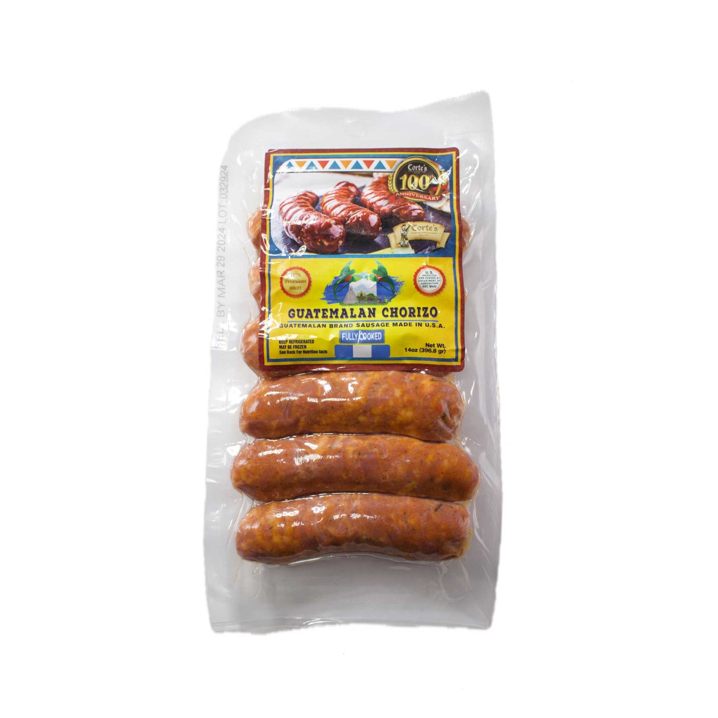 Corte's Guatemalan Chorizo - Package X 14 OZ
