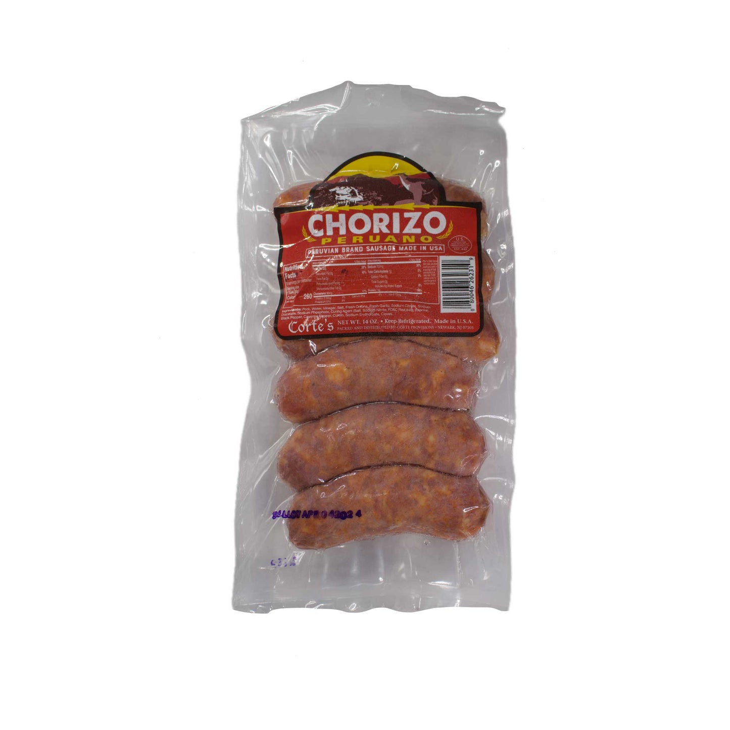 Corte's Peruvian Chorizo - Package X 14 OZ
