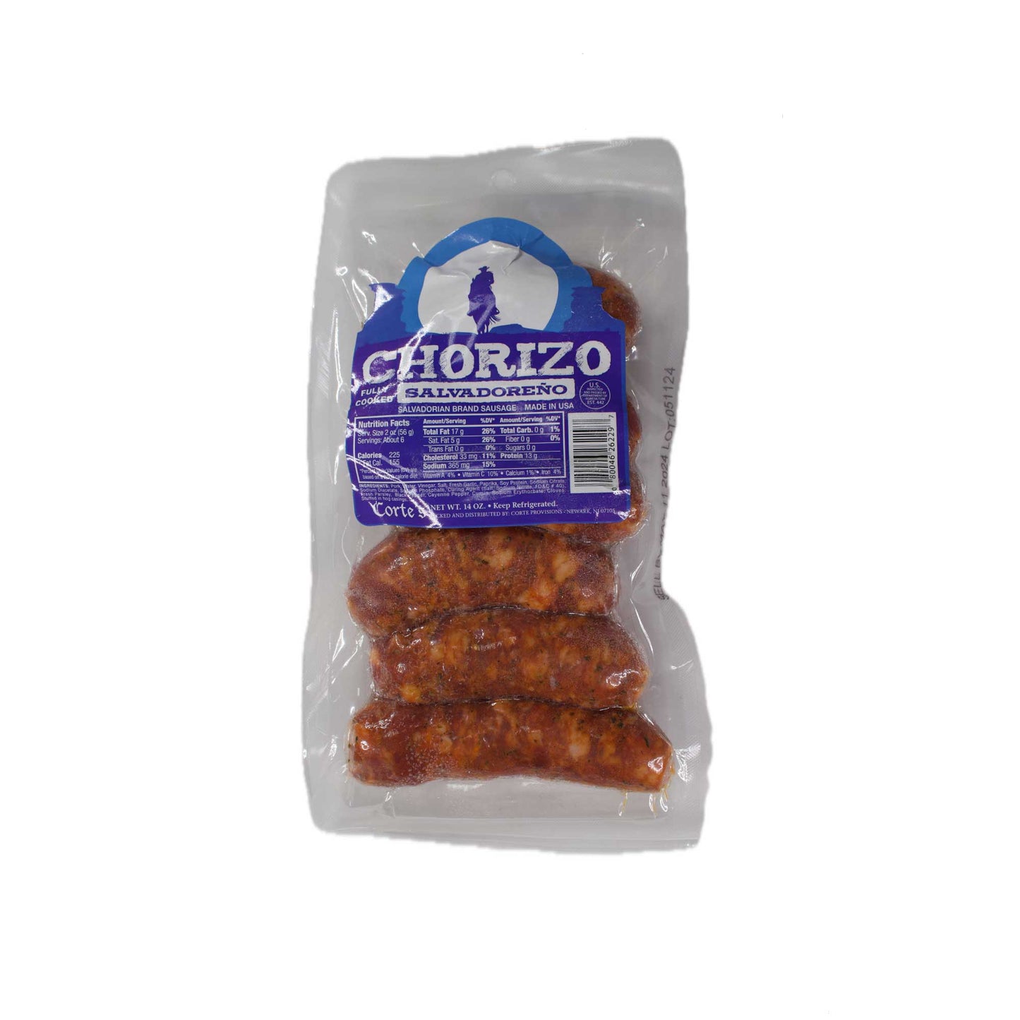 Corte's Salvadoran Chorizo - Package X 14 OZ