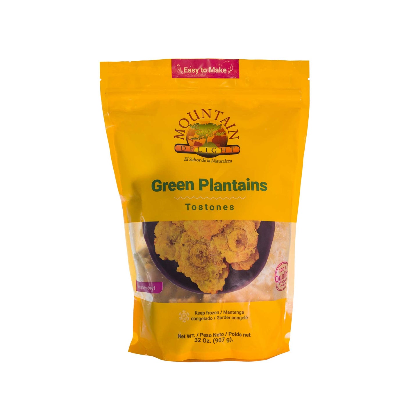 Mountain Delight - Frozen Green Plantains/ Tostones - 32 OZ Bag