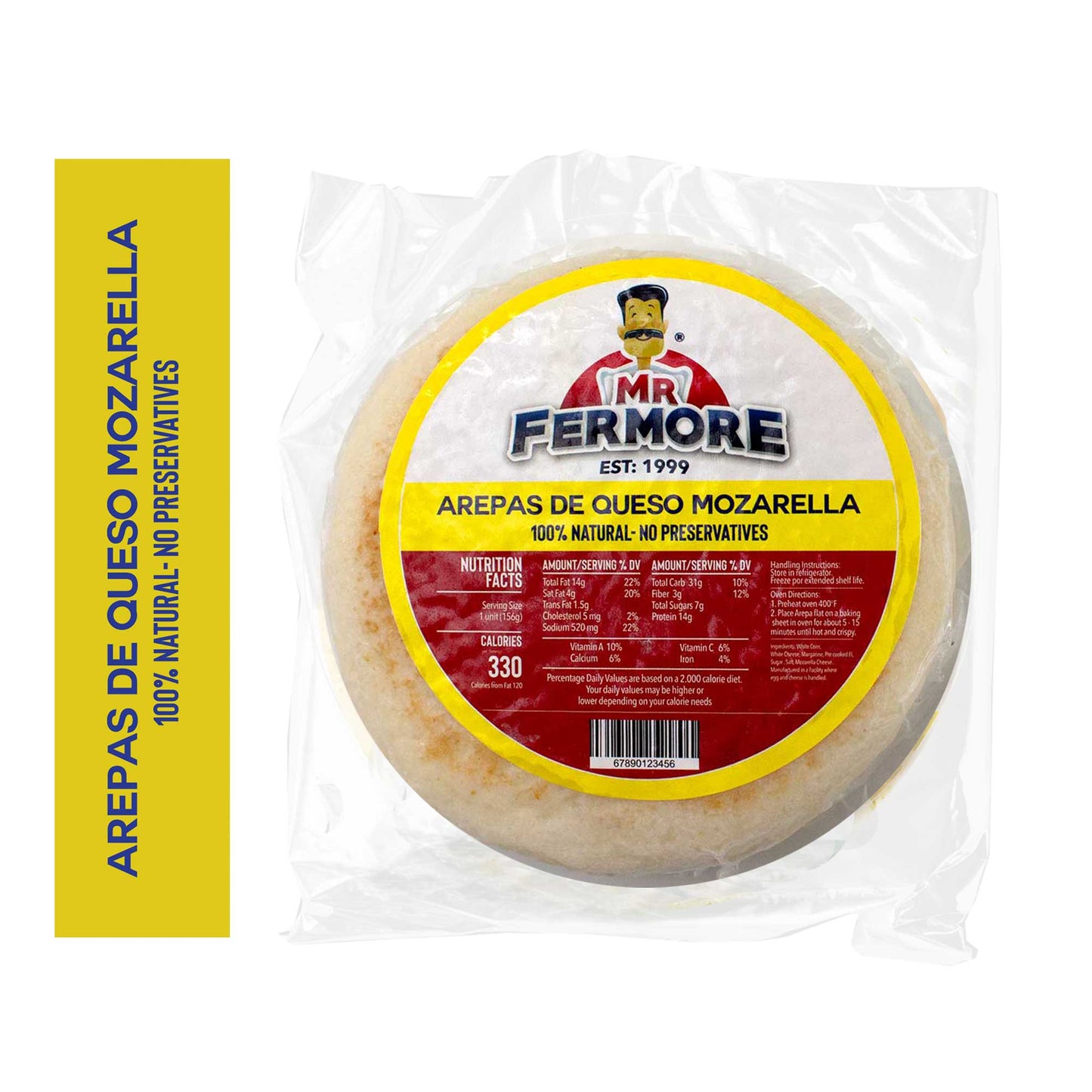 Mr. Fermore - Mozzarella Cheese Arepa - Bag X 3 Units