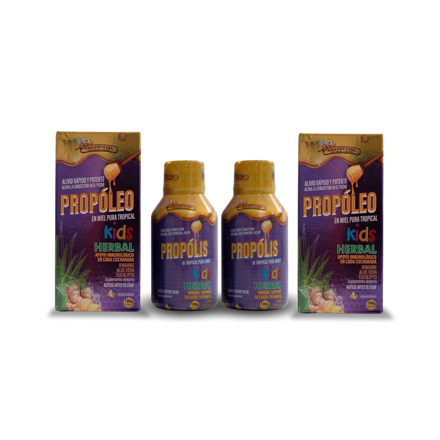 Propóleo Biovital Kit X 2 Unidades (Propóleo Biovital Miel Pura Tropical Kids 180 G)