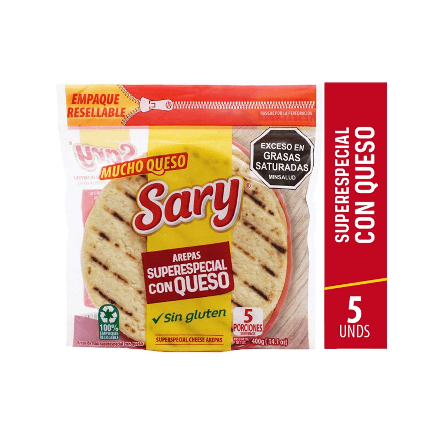 Sary - Arepa Súper Especial de Queso X 5 Unidades
