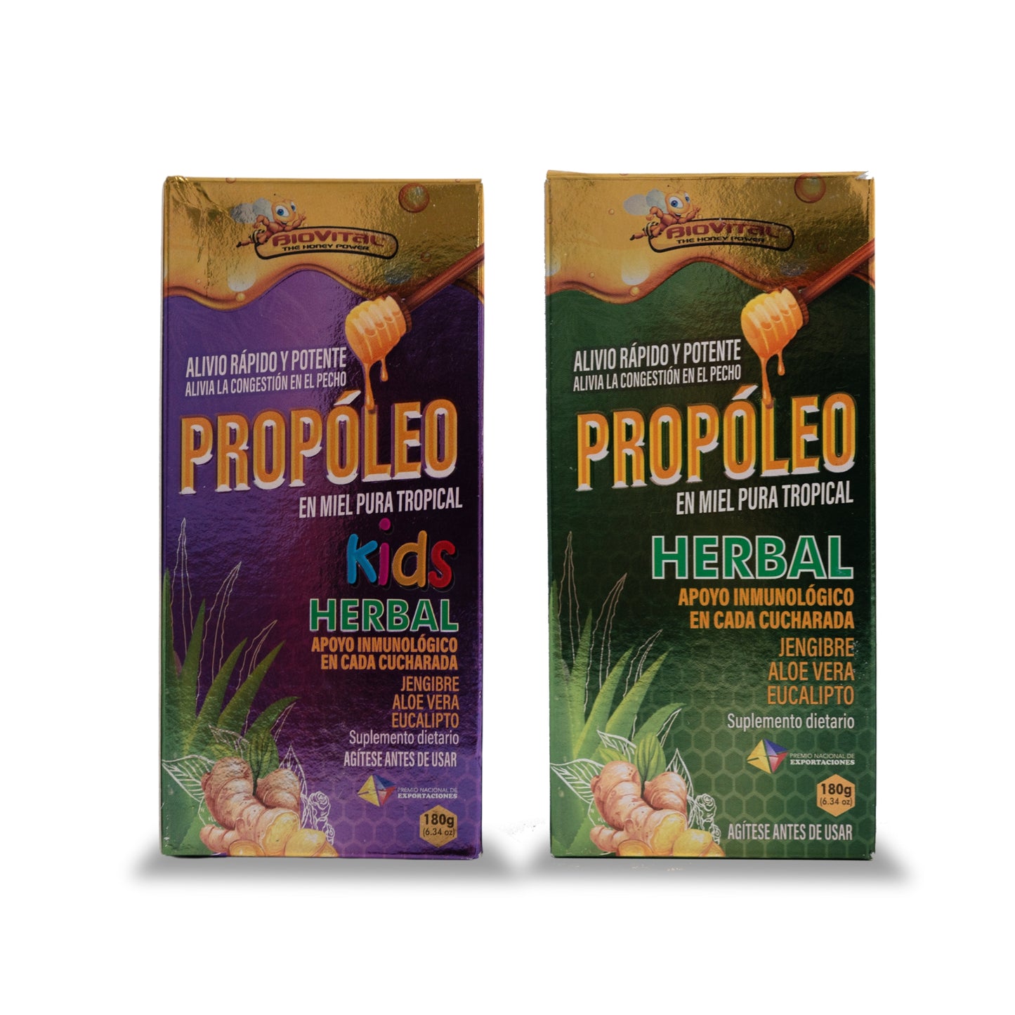 Biovital Propolis Kit X 2 Units (Pure Tropical Herbal Honey 180 GX 1 Unit - Biovital Propolis Pure Tropical Honey Kids 180 G)