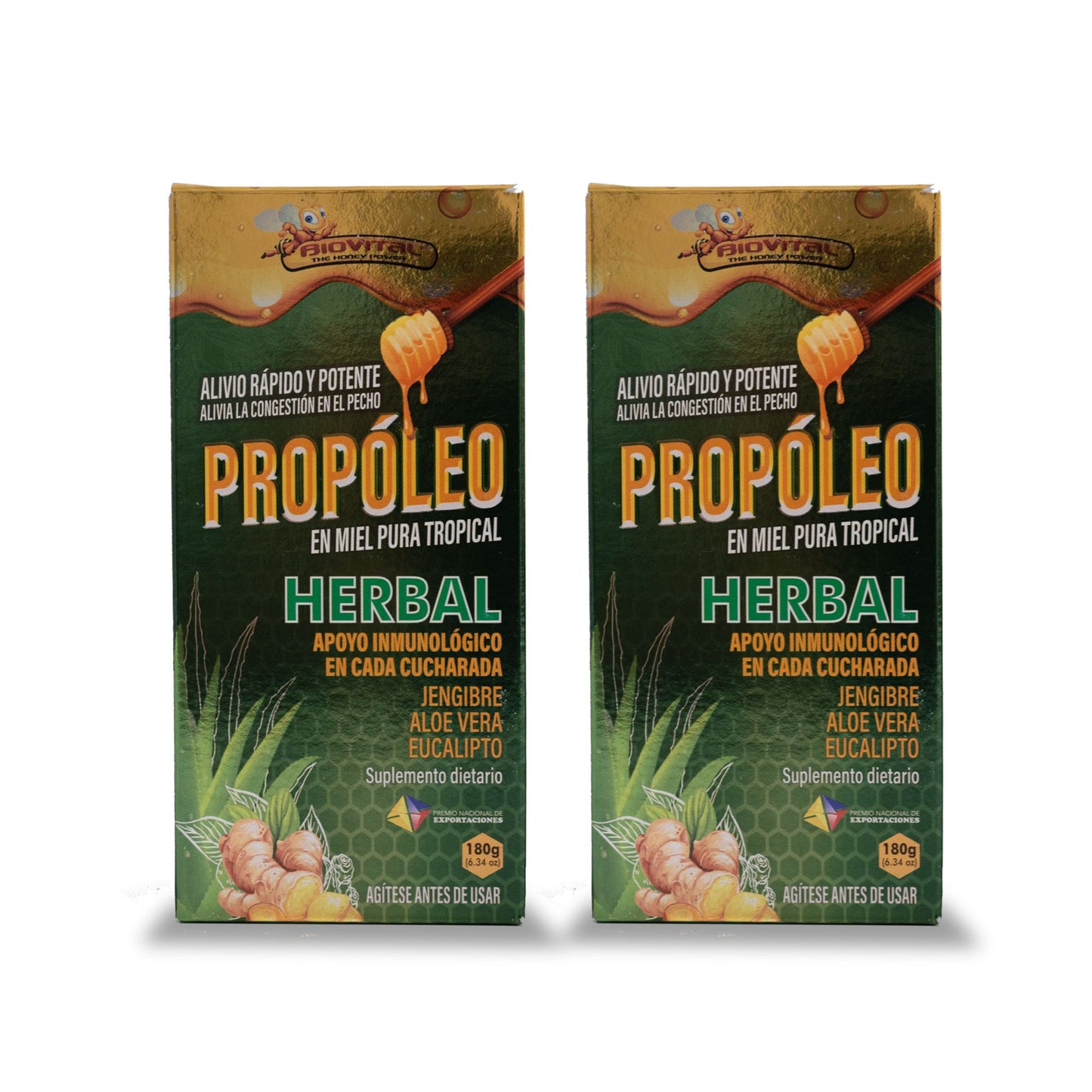 Biovital Propolis Kit X 2 Units (Pure Tropical Herbal Honey 180 G)