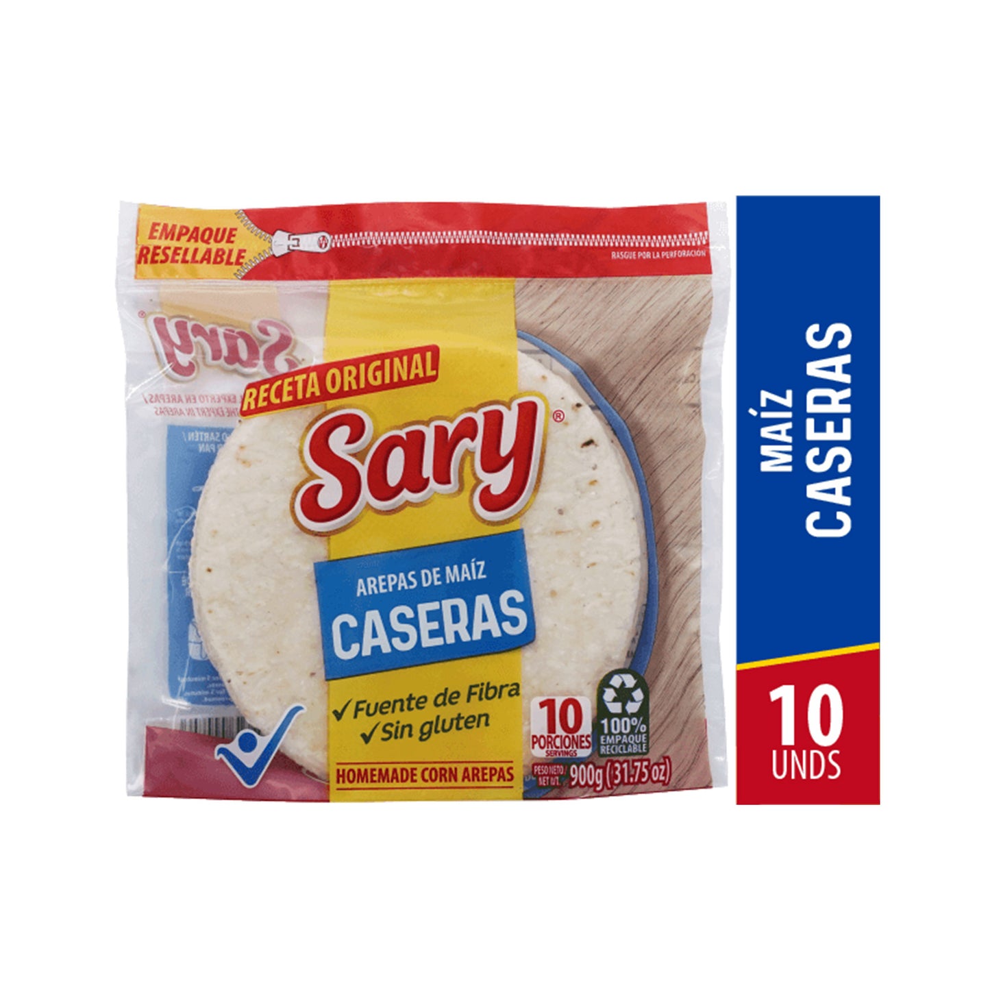 Sary - Arepa Maíz Blanco X 10 Unidades