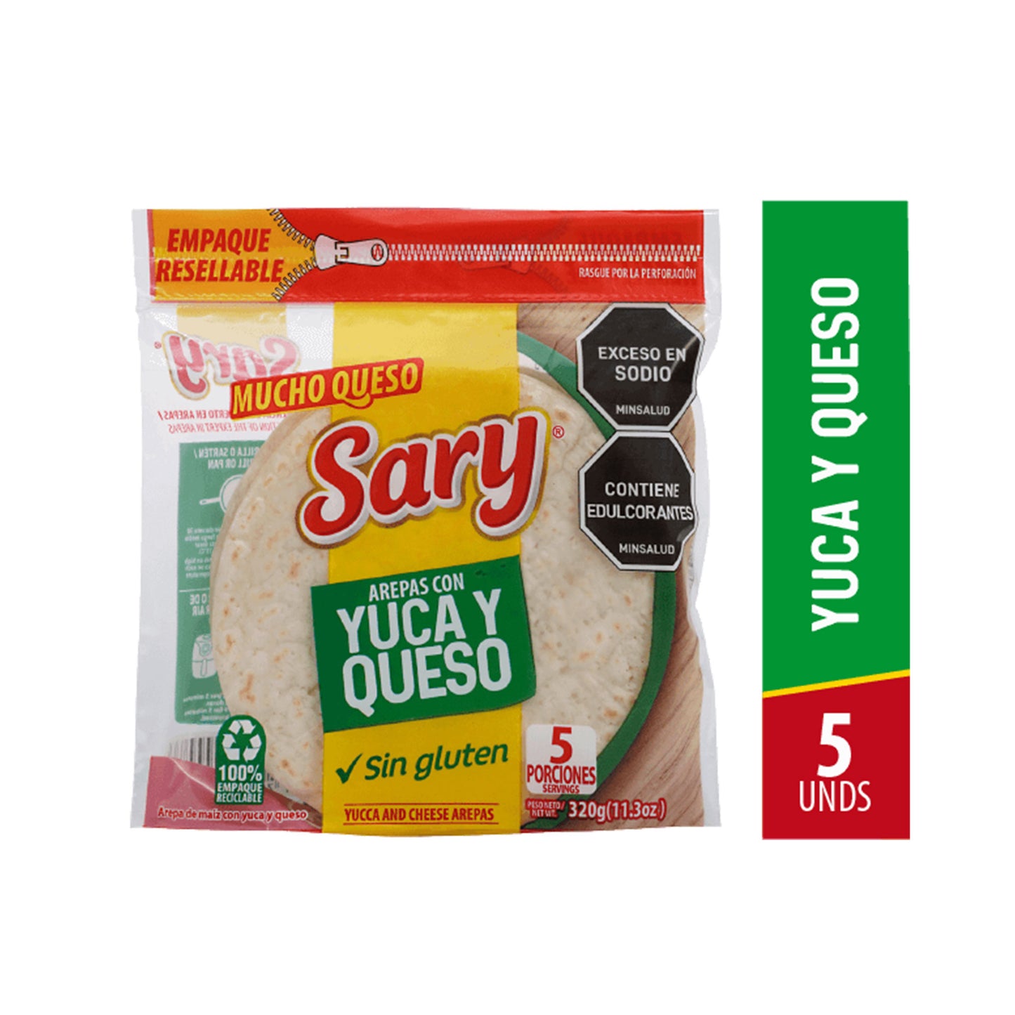 Sary - Arepa Yuca Con Queso X 4 Unidades