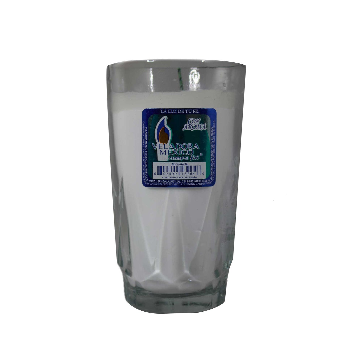 Veladora Mexico - White Smooth Cylinder X 1 Unit