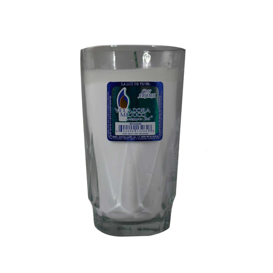 Veladora Mexico - White Smooth Cylinder X 1 Unit